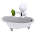 Businessman filling bath tub Royalty Free Stock Photo