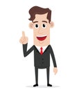 Businessman with finger pointing up gesture