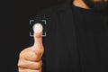 Businessman fingerprint digital scanner. security electronic password code. thumbprint sensor Royalty Free Stock Photo