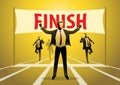 Businessman on the finishing line in competition concept Royalty Free Stock Photo