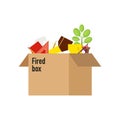 Businessman fired box with office thin