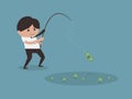 Businessman Fishing Money Concept