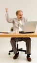 Businessman fist pump with motion blur Royalty Free Stock Photo