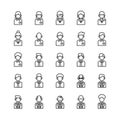 Business man flat icons set. office people outline icon collection, vector Royalty Free Stock Photo