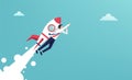 Businessman flying with jet pack illustration. Success in business and career concept Royalty Free Stock Photo