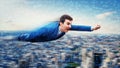 Businessman flying like a superhero Royalty Free Stock Photo