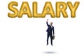 The businessman flying in salary concept Royalty Free Stock Photo