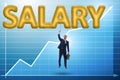 The businessman flying in salary concept Royalty Free Stock Photo