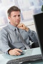 Businessman focusing on task