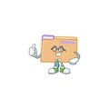 Businessman folder icon with character the mascot
