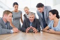 Businessman forecasting the future with his crystal ball