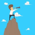 Businessman foresight on the mountain Royalty Free Stock Photo