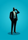 Businessman in formal suit standing while on phone