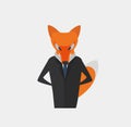 Businessman - Fox as a Symbol of Cleverness and Craft. Element for Info Graphic, Corporation Graphic etc.