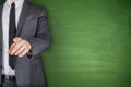 Businessman front of Blackboard Royalty Free Stock Photo