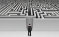 Businessman in front of a huge maze Royalty Free Stock Photo
