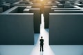 Businessman in front of labyrinth Royalty Free Stock Photo