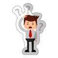 Businessman funny with Doubt series character icon