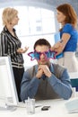 Businessman in funny glasses Royalty Free Stock Photo