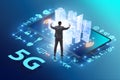 Businessman in 5g high internet speed concept Royalty Free Stock Photo