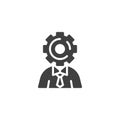 Businessman with gear head vector icon Royalty Free Stock Photo