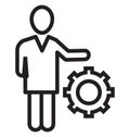 businessman, gear, management Isolated Vector Icon can be easily edit and modify Royalty Free Stock Photo