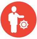 businessman, gear, management Isolated Vector Icon can be easily edit and modify Royalty Free Stock Photo