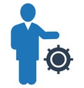 businessman, gear, management Isolated Vector Icon can be easily edit and modify