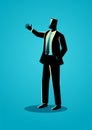 Businessman gesturing with hand