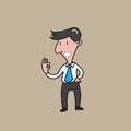 Businessman gesturing ok cartoon