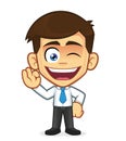 Businessman gesturing ok and winking Royalty Free Stock Photo