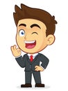 Businessman Gesturing Ok and Winking Royalty Free Stock Photo