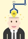 Businessman get light bulb in head with idea concept Royalty Free Stock Photo