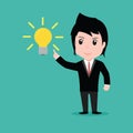 Businessman get something idea, cartoon vector EPS10 Royalty Free Stock Photo