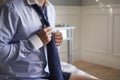 Businessman Getting Dressed For Work In The Morning Royalty Free Stock Photo