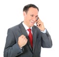 Businessman getting good news Royalty Free Stock Photo