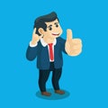 Businessman give call sign hands and thumb up vector illustration Royalty Free Stock Photo