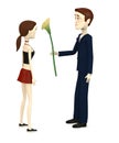 Businessman giving cala lilly to girl