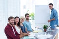 Businessman giving a presentation Royalty Free Stock Photo