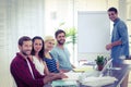 Businessman giving a presentation Royalty Free Stock Photo