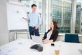 Businessman Giving Presentation To Coworker In Office Royalty Free Stock Photo