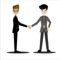 Businessman giving shaking hands and support friend.Vector