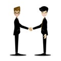 Businessman giving shaking hands and support friend.Vector