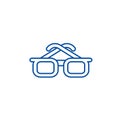 Businessman glasses line icon concept. Businessman glasses flat vector symbol, sign, outline illustration.