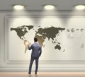Businessman in global business concept Royalty Free Stock Photo