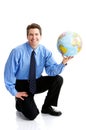 Businessman with globe