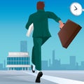 Businessman go to work in business center Royalty Free Stock Photo