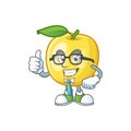 Businessman golden apple fruit cartoon on white background