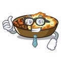 Businessman gratin isolated with in the cartoon