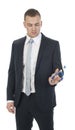 Businessman with a Greek komboloi Royalty Free Stock Photo